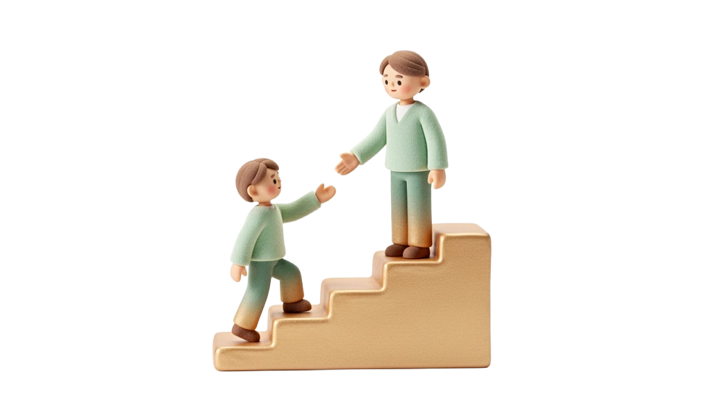 당신의 미래 - 멘토링과 기회 - 토스 스타일 3D 클레이 일러스트