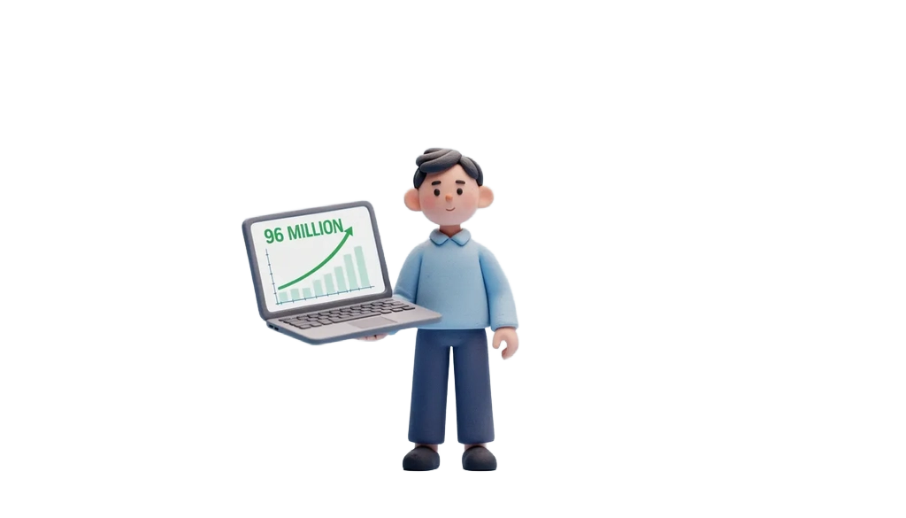 성공의 전환점 - 토스 스타일 3D 클레이 일러스트