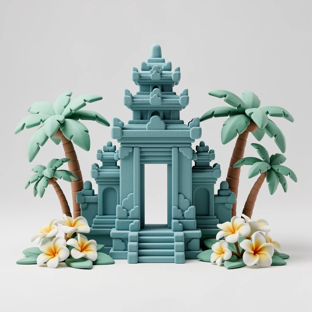 발리에서 일하는 모습