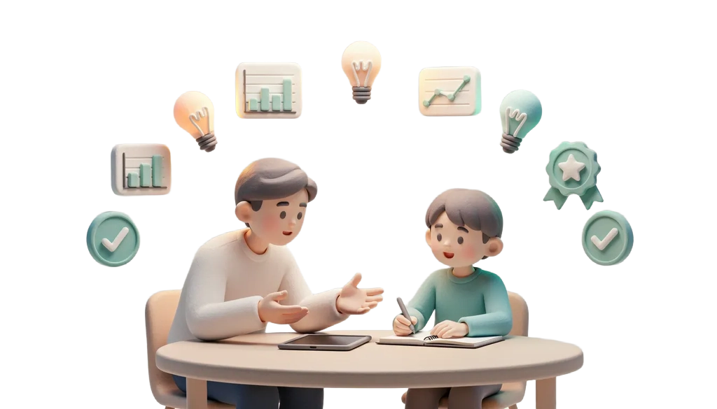 1:1 전담 운영 코칭 - 토스 스타일 3D 클레이 일러스트