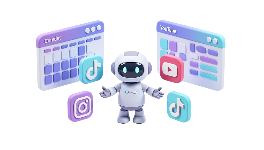 AI SNS 자동화 마케팅 - 토스 스타일 3D 클레이 일러스트